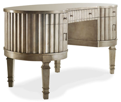 Melange - Fluted Kidney Desk - Pearl Silver