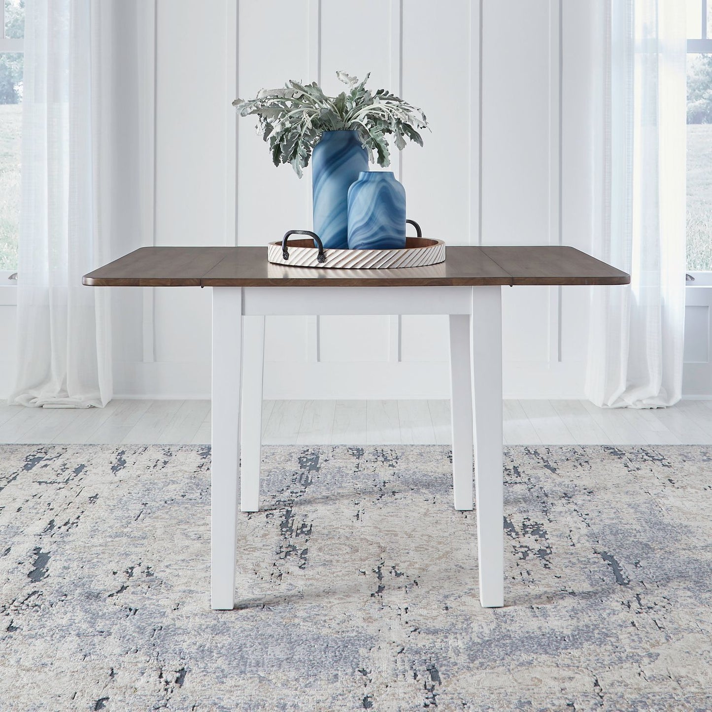 Landale - Drop Leaf Table - Chestnut & White
