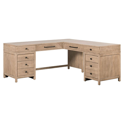 Proximity Place - L Shaped Desk - Barley Buff