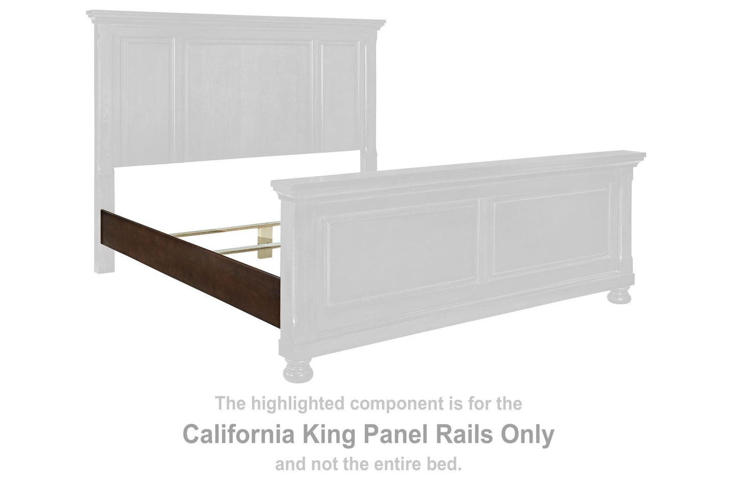 Porter - California King Panel Rails - Rustic Brown