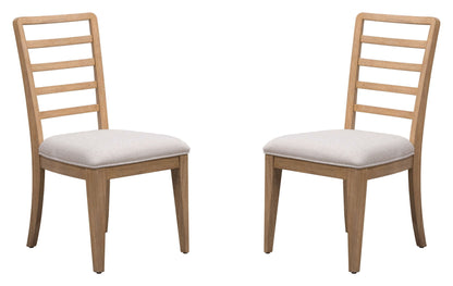 Escape - Ladder Back Dining Chair (Set of 2) - Glazed Natural Oak Mirage Mist