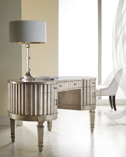 Melange - Fluted Kidney Desk - Pearl Silver