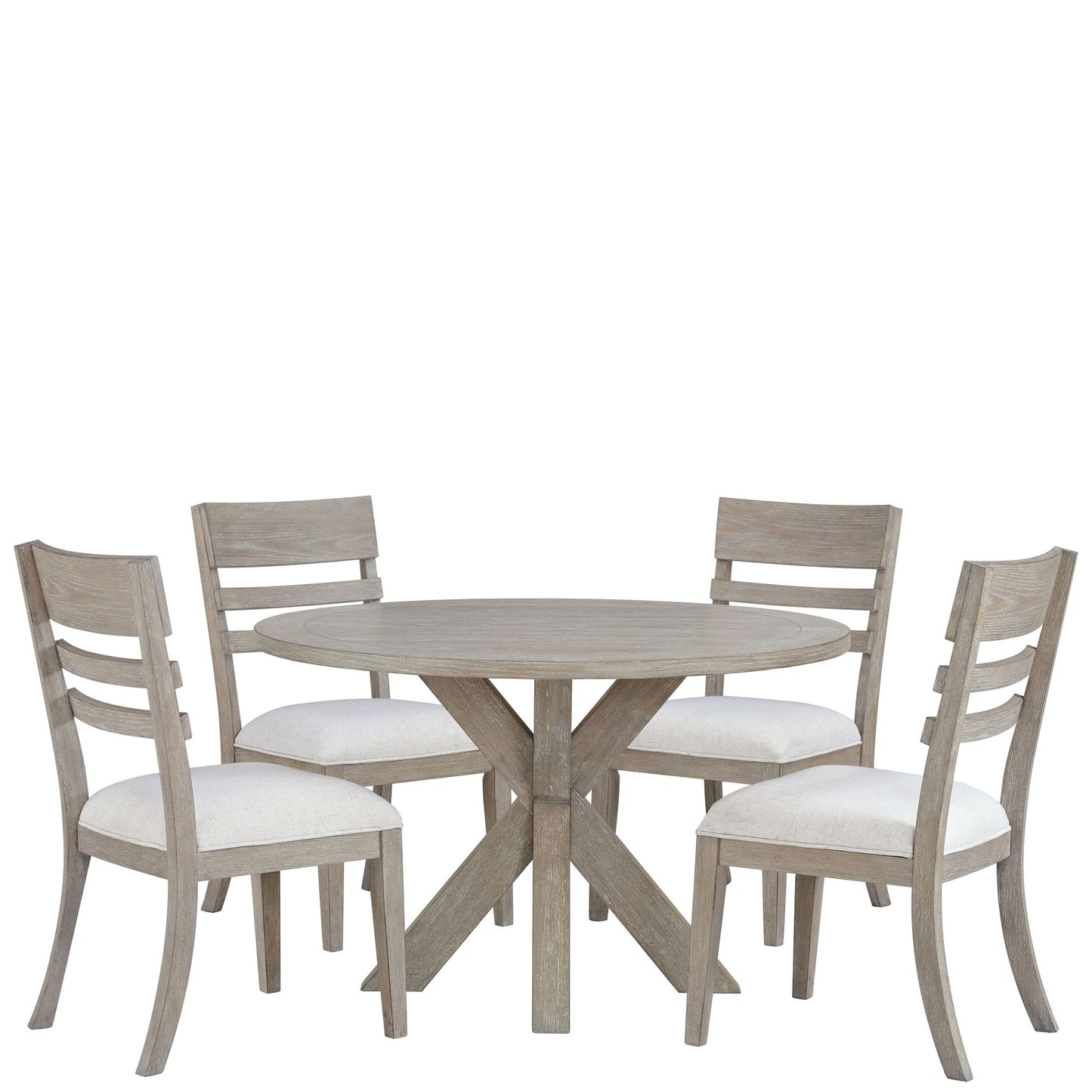 Bennett - Round Dining Table - Frosted Gray