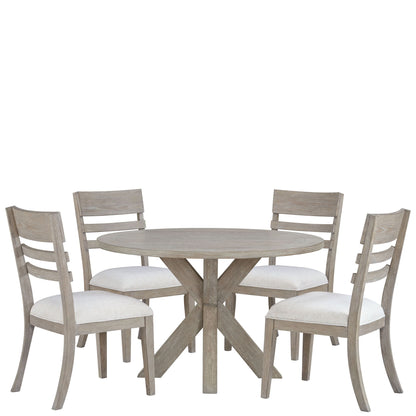 Bennett - Round Dining Table - Frosted Gray