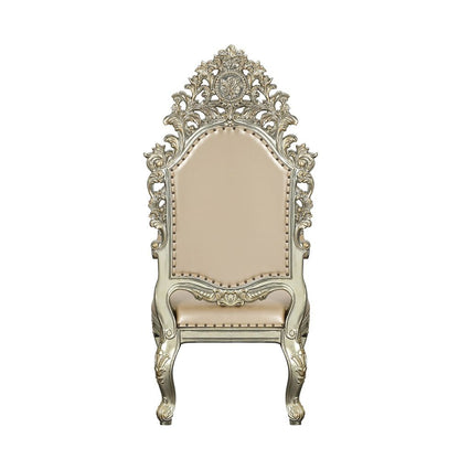 Sorina - Arm Chair (Set of 2) - Synthetic Leather & Antique Gold