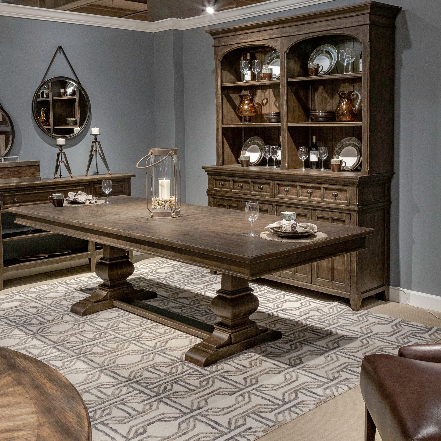 Paradise Valley - Trestle Table - Saddle Brown