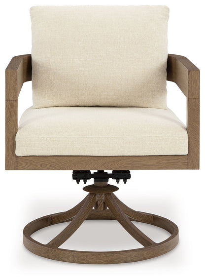 Serene Bay - Swivel Chair With Cushion (Set of 2) - Dark Brown / White