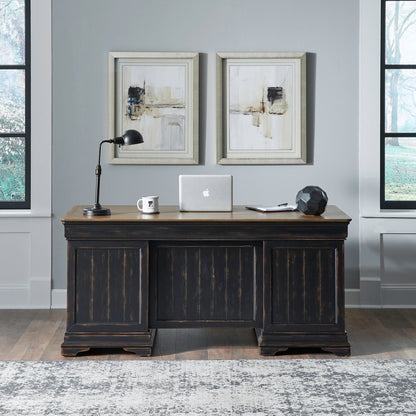 Meritage - Jr Executive Desk - Aged Charcoal