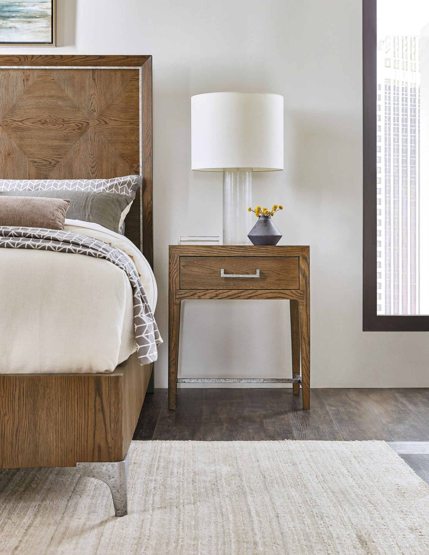 Chapman - Leg Nightstand - Medium Brown