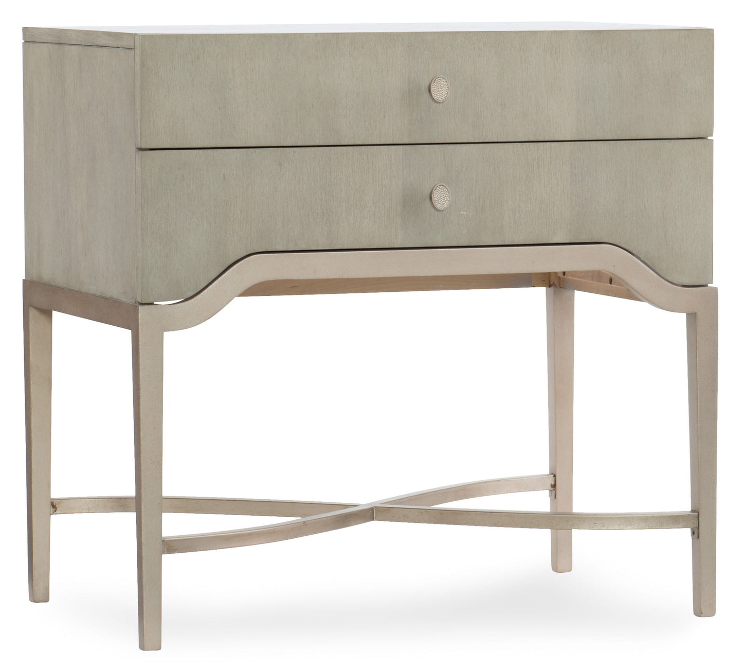 Elixir - 2-Drawer Nightstand - Pearl Silver