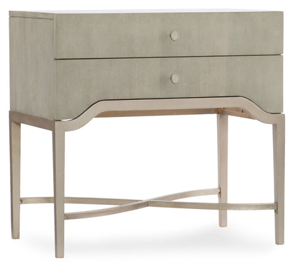 Elixir - 2-Drawer Nightstand - Pearl Silver
