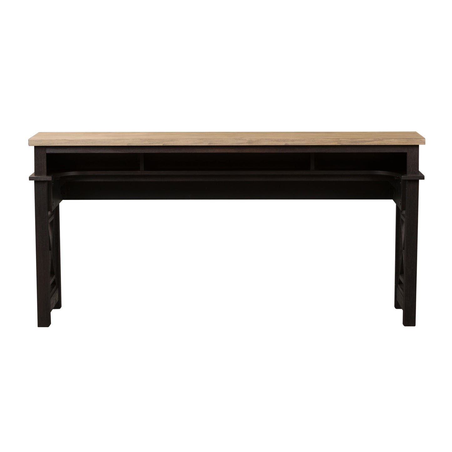 Heatherbrook - 4 Piece Console Set (1 Console 3 Stools) - Charcoal & Ash