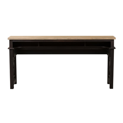 Heatherbrook - 4 Piece Console Set (1 Console 3 Stools) - Charcoal & Ash