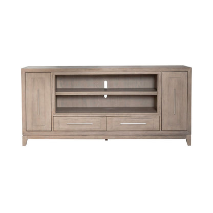 Fireplace TV Consoles - 80" Fireplace TV Console - Light Brown