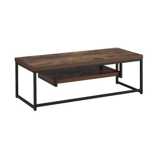 Bob - TV Stand - Weathered Oak & Black Metal