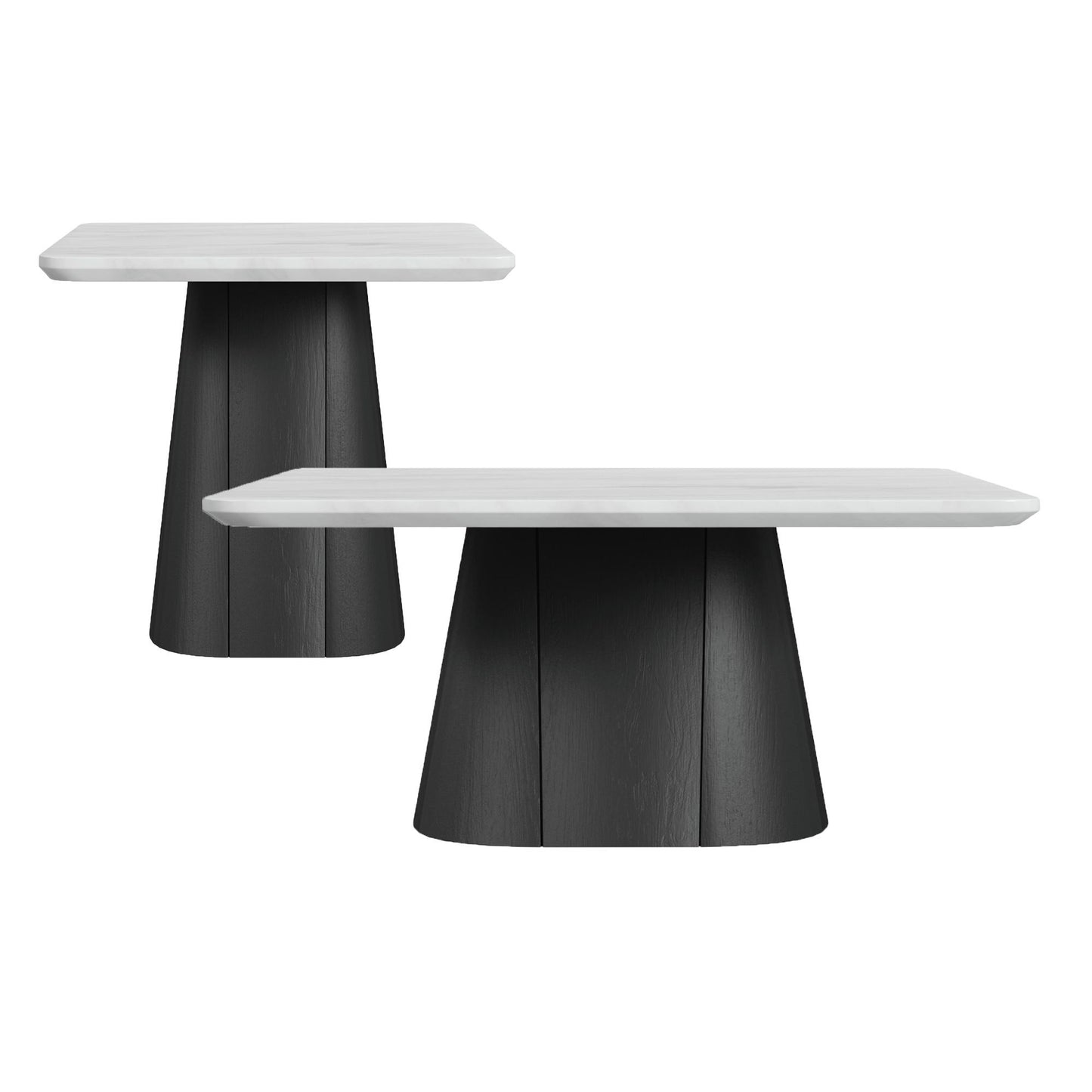 Edison - 2 Piece Occasional Table Set (Coffee Table & End Table) - White And Black