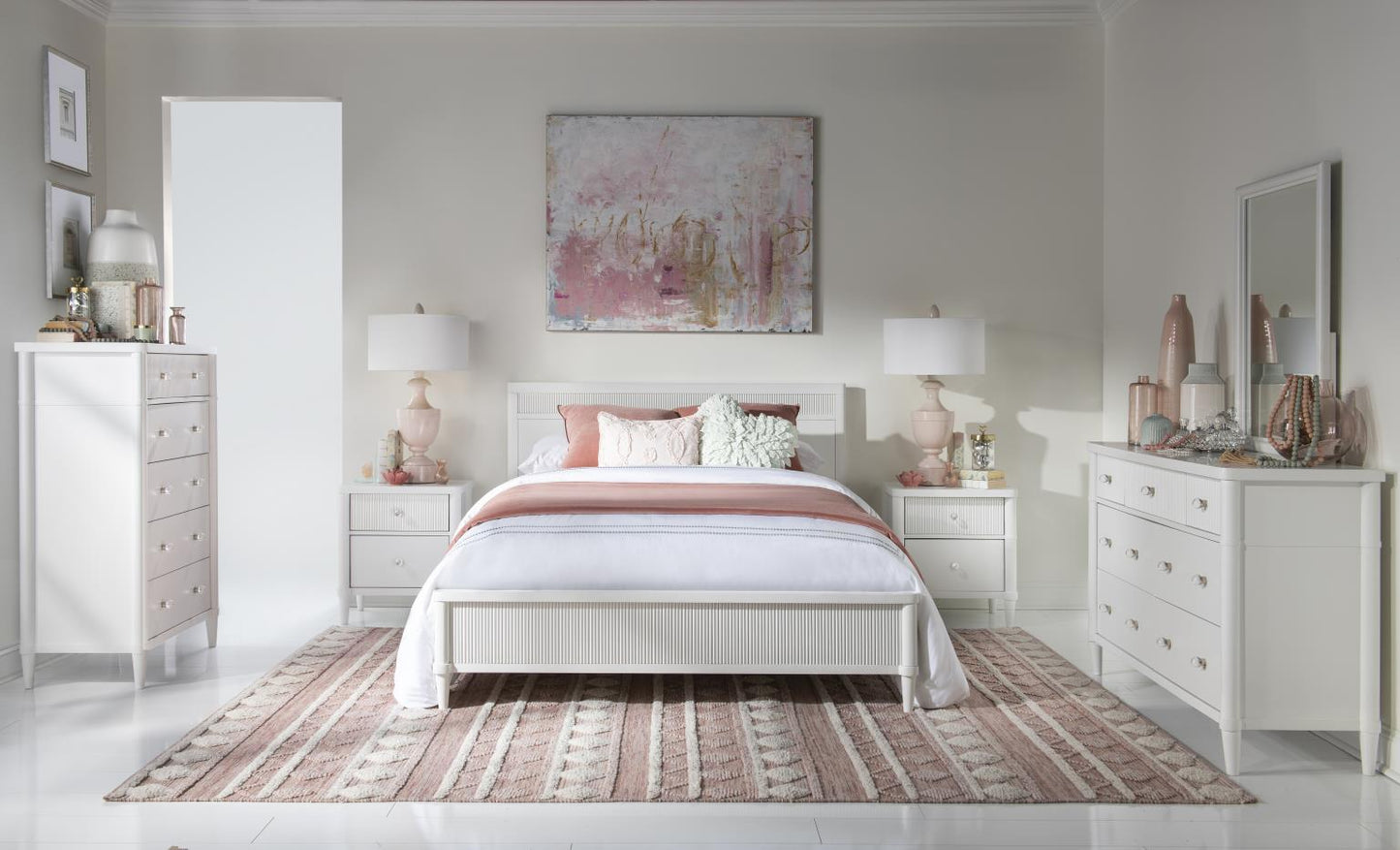 Adeline - Rectangular Nightstand - Cloud White