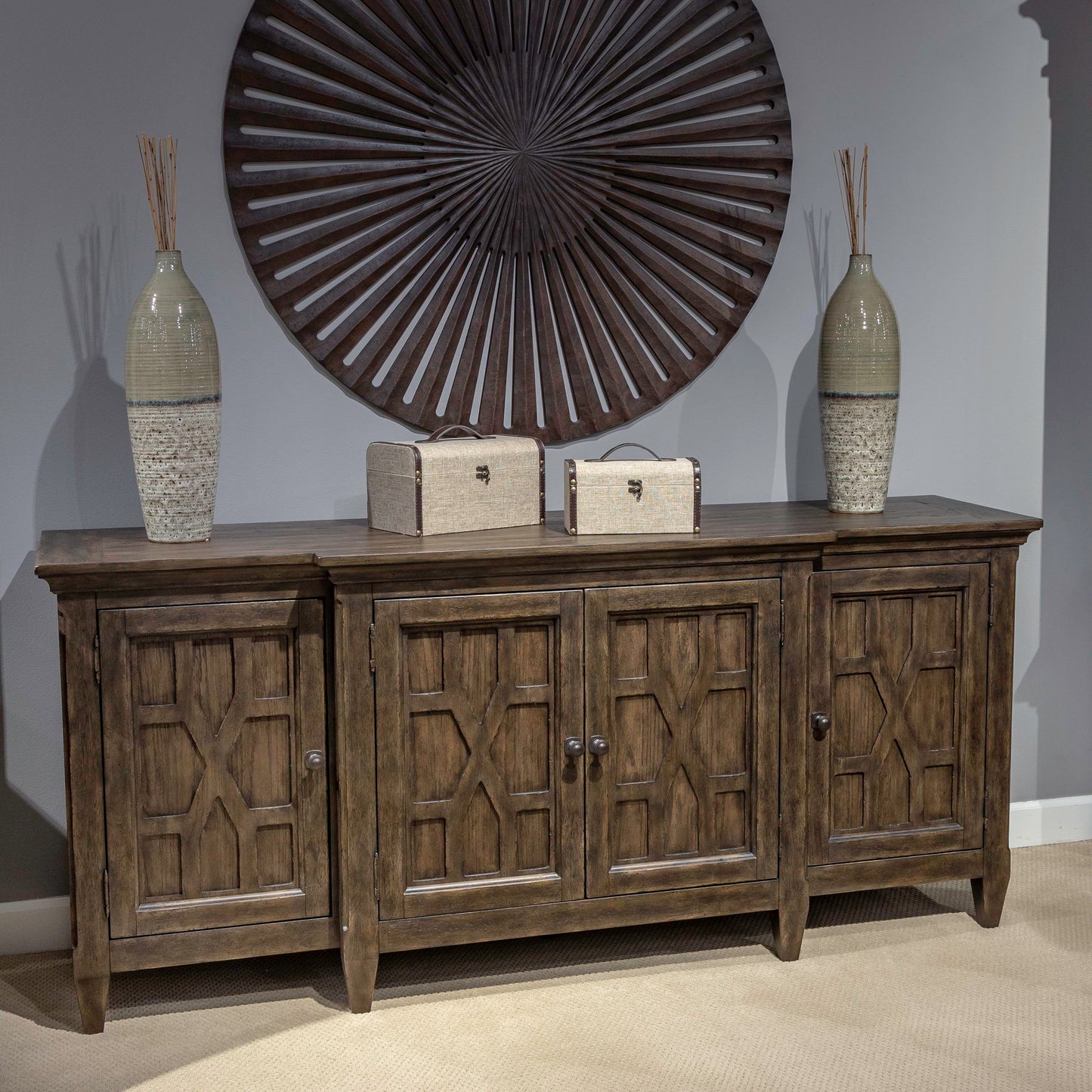 Paradise Valley - 76" TV Console - Saddle Brown