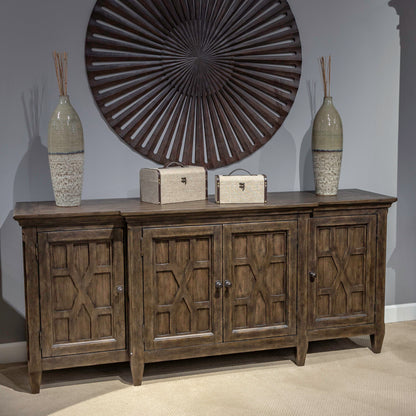 Paradise Valley - 76" TV Console - Saddle Brown