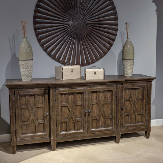 Paradise Valley - 76" TV Console - Saddle Brown