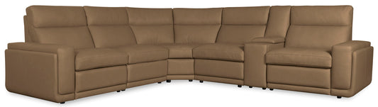 MS - Simone Six-Piece Power Reclining Sectional - Dark Brown