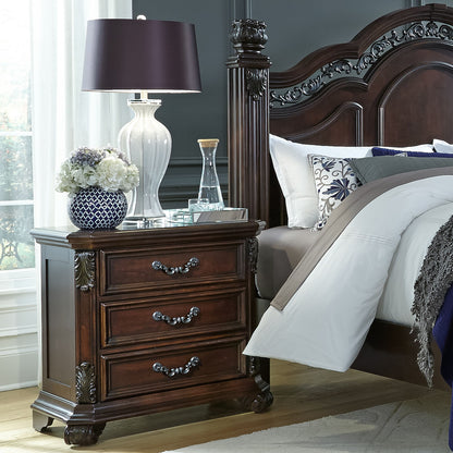 Messina Estates - 3 Drawer Nightstand - Cognac