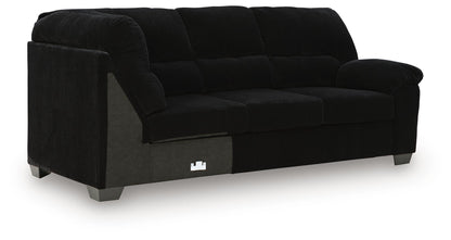 SimpleJoy - RAF Sofa With Corner Wedge - Onyx