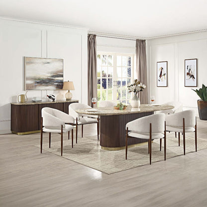 Clayten - Dining Table With Natural Marble Top