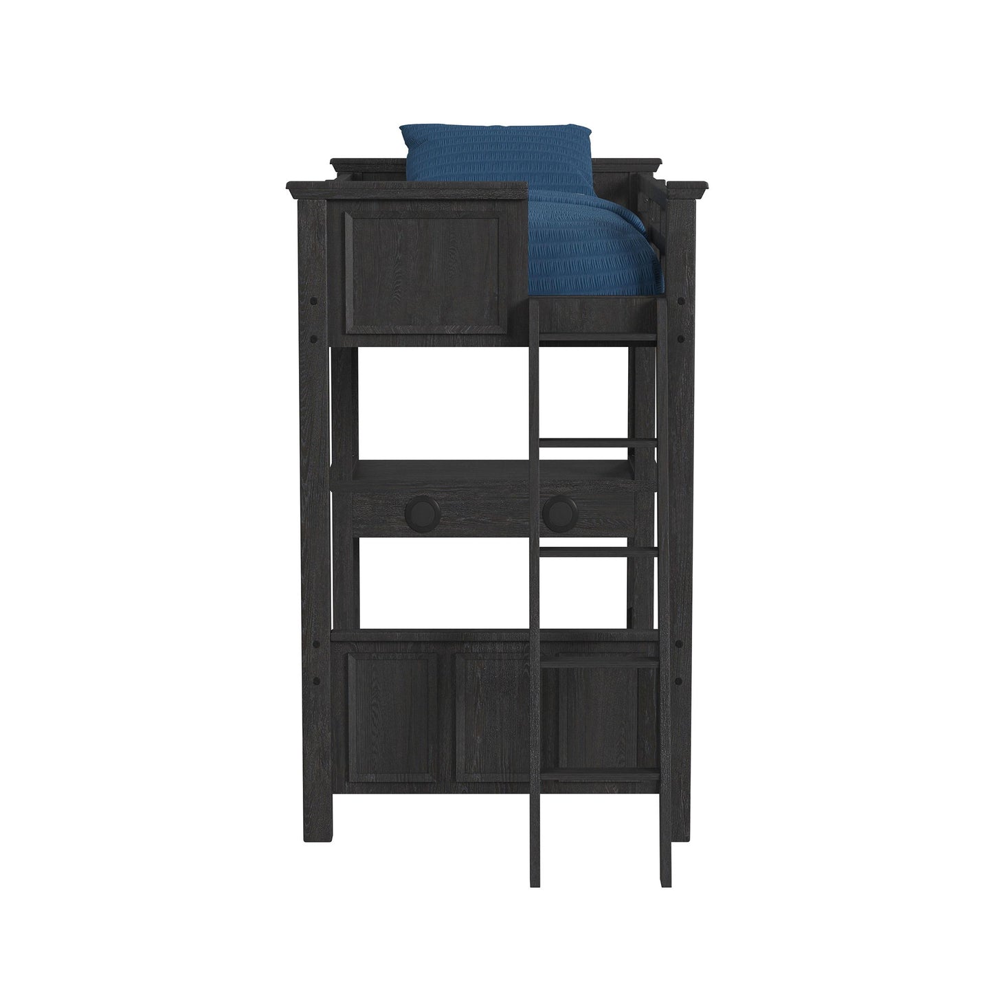 Hampton Kids - Loft Bed With Ladder And Desk With Speaker