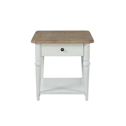 Turnberry Park - Rectangular End Table - Washed White