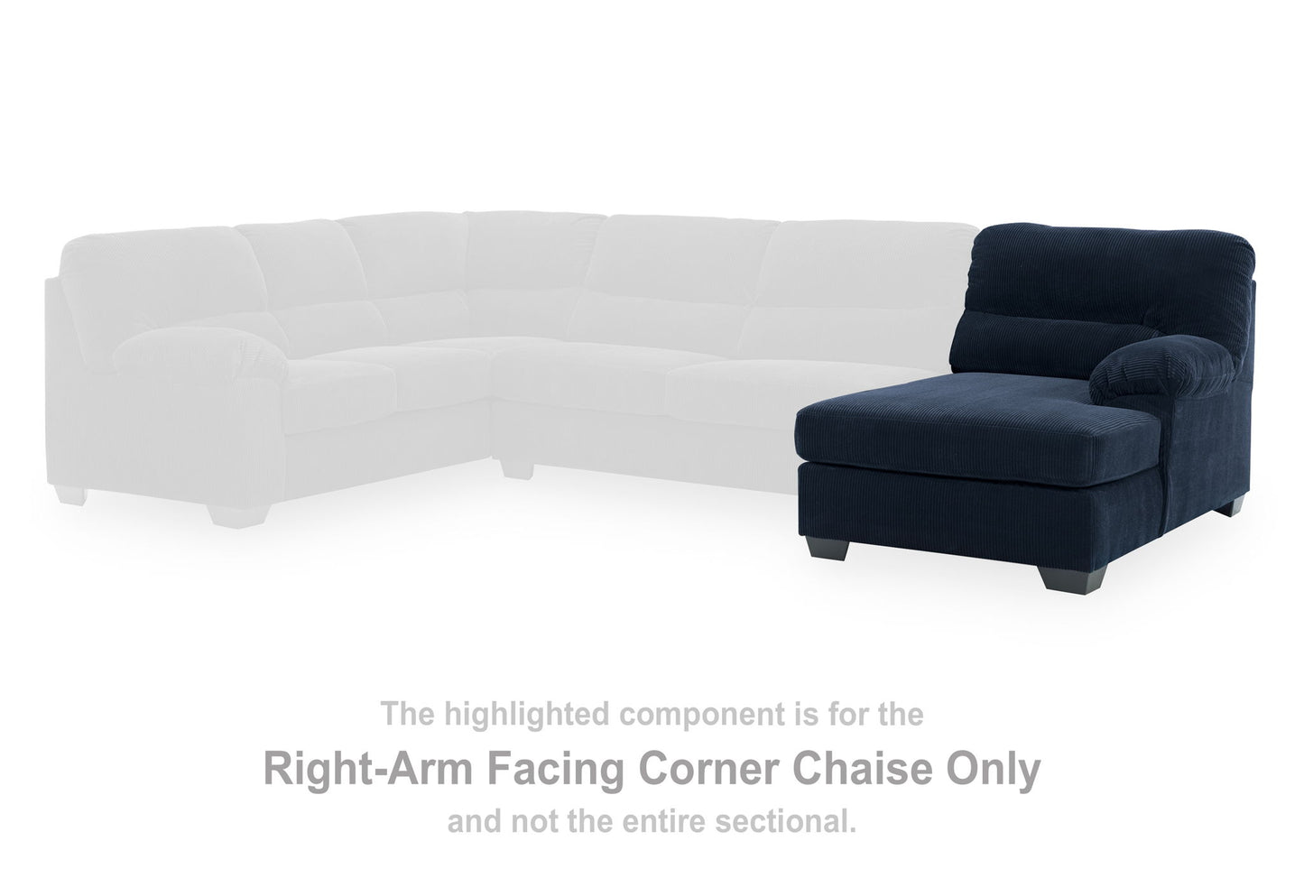 SimpleJoy - RAF Corner Chaise - Navy
