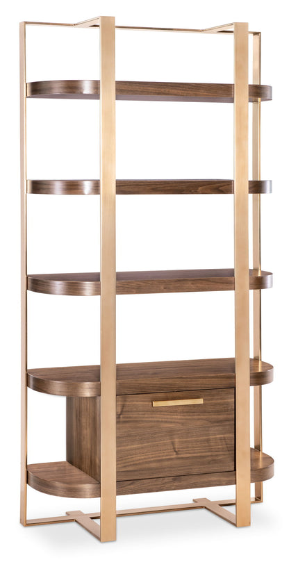 Eleana - Etagere - Medium Wood / Gold