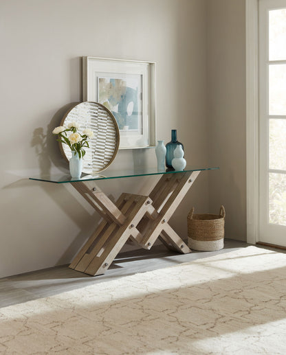 Affinity - Glass Top Accent Console - Gray