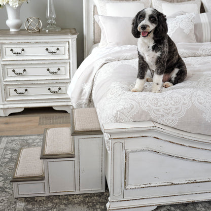 Magnolia Manor - Pet Steps - Antique White