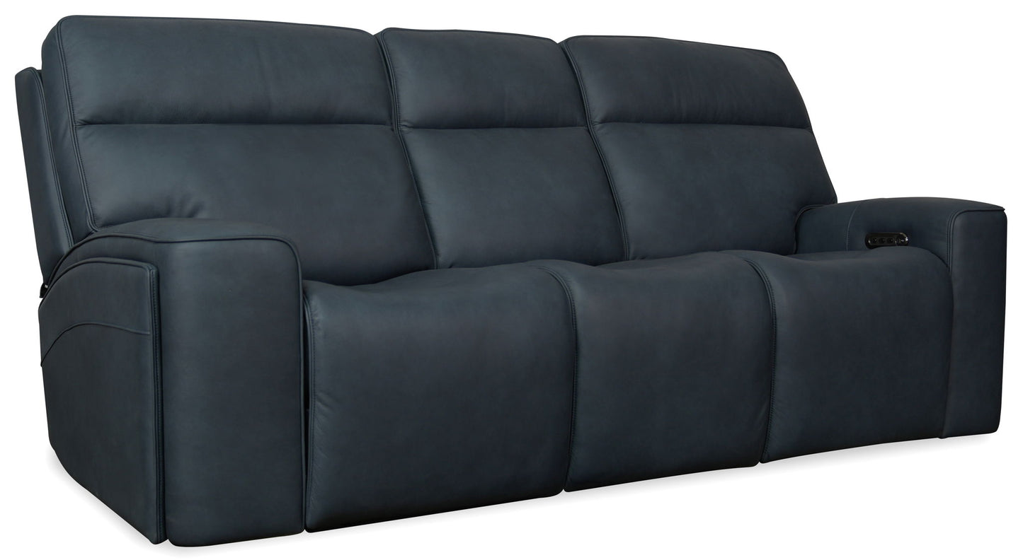 MS - Riverton Power Sofa With Power Headrest And Lumbar - Black
