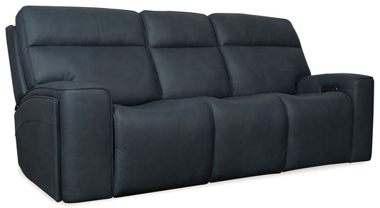 MS - Riverton Power Sofa With Power Headrest And Lumbar - Black