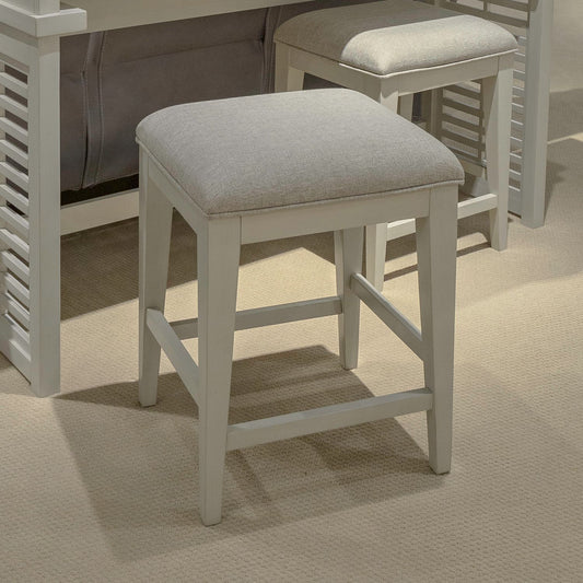 Berkley Square - Upholstered Console Stool - Linen & Khaki