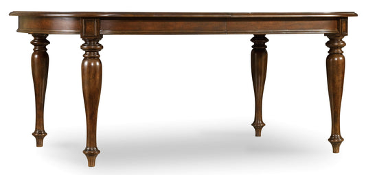 Leesburg - Leg Table With Two 18" Leaves - Dark Brown