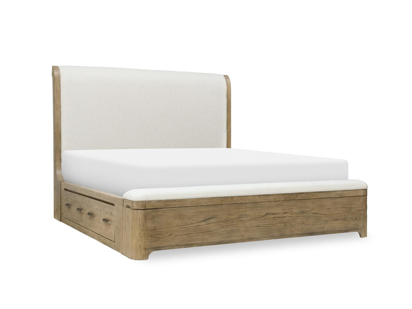 Flow - Complete Upholstered Sleigh Bed With Storage Footboard 1 Storage Side Rail