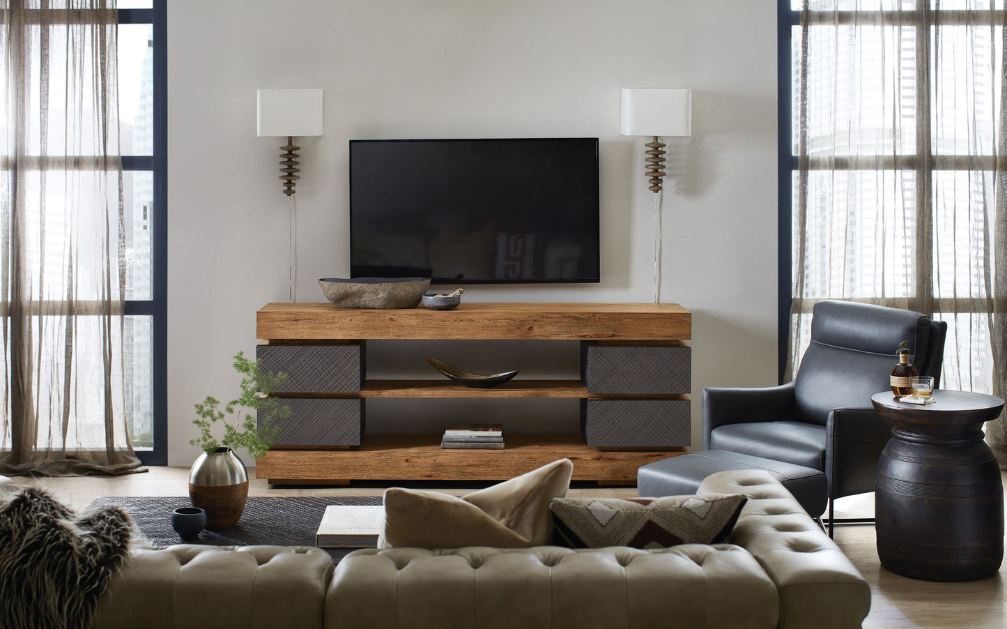 Big Sky - Entertainment Console - Light Brown / Dark Gray