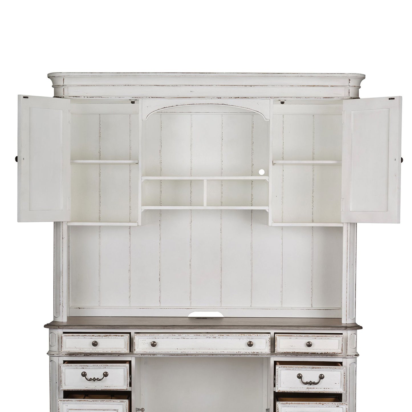 Magnolia Manor - Jr Executive Credenza Hutch - Antique White