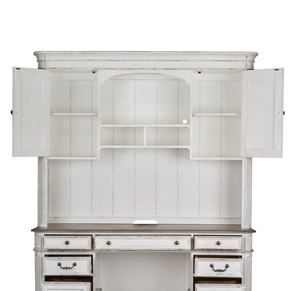 Magnolia Manor - Jr Executive Credenza Hutch - Antique White
