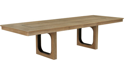 Escape - Dining Table With Extensions - Glazed Natural Oak / Black Metal Trim