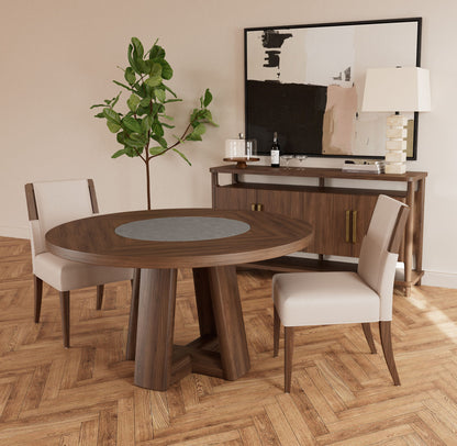 Delia - Round Dining Table - Nouveau Walnut