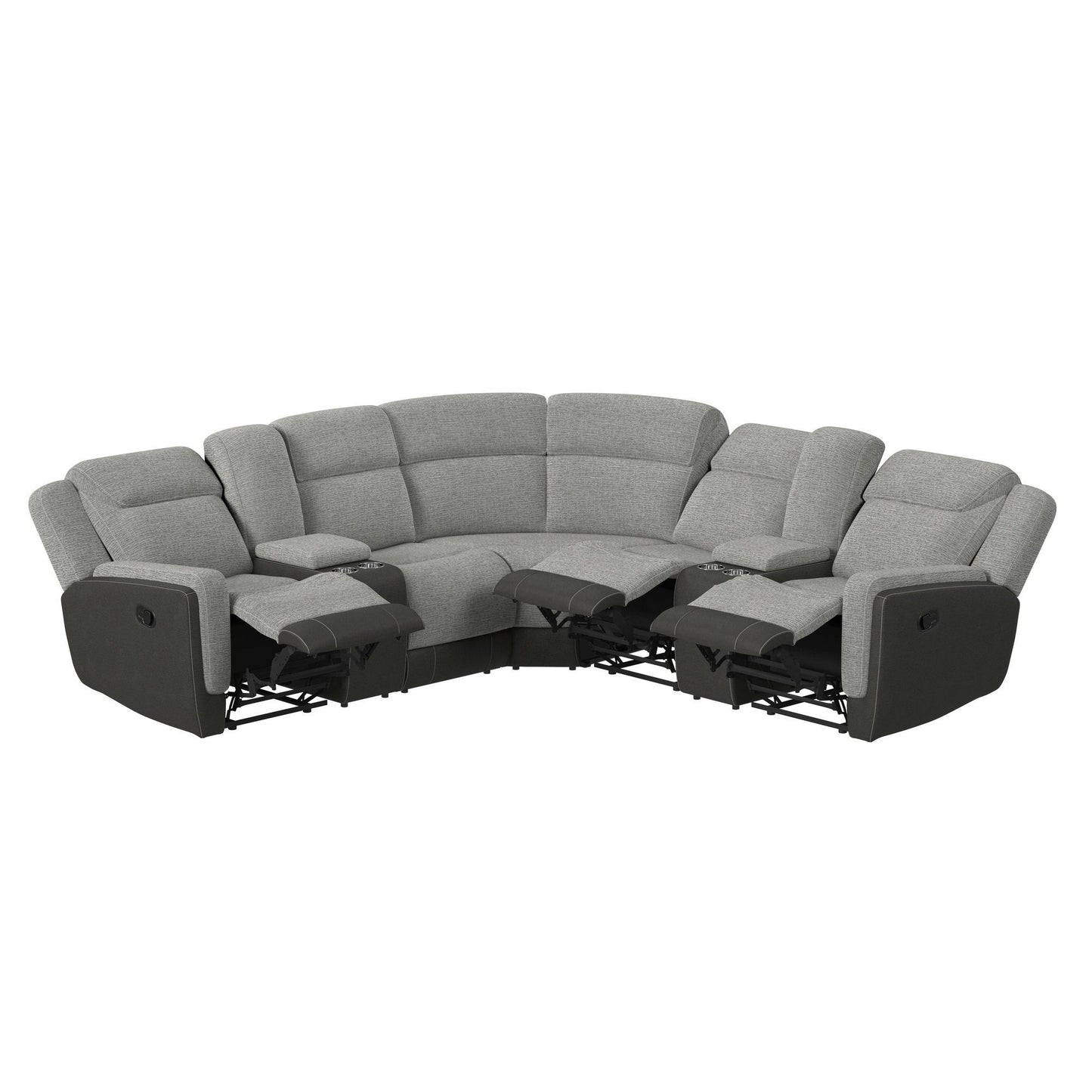 Hornet - 3 Piece Motion Sectional Set With Console And 2 Recliners
