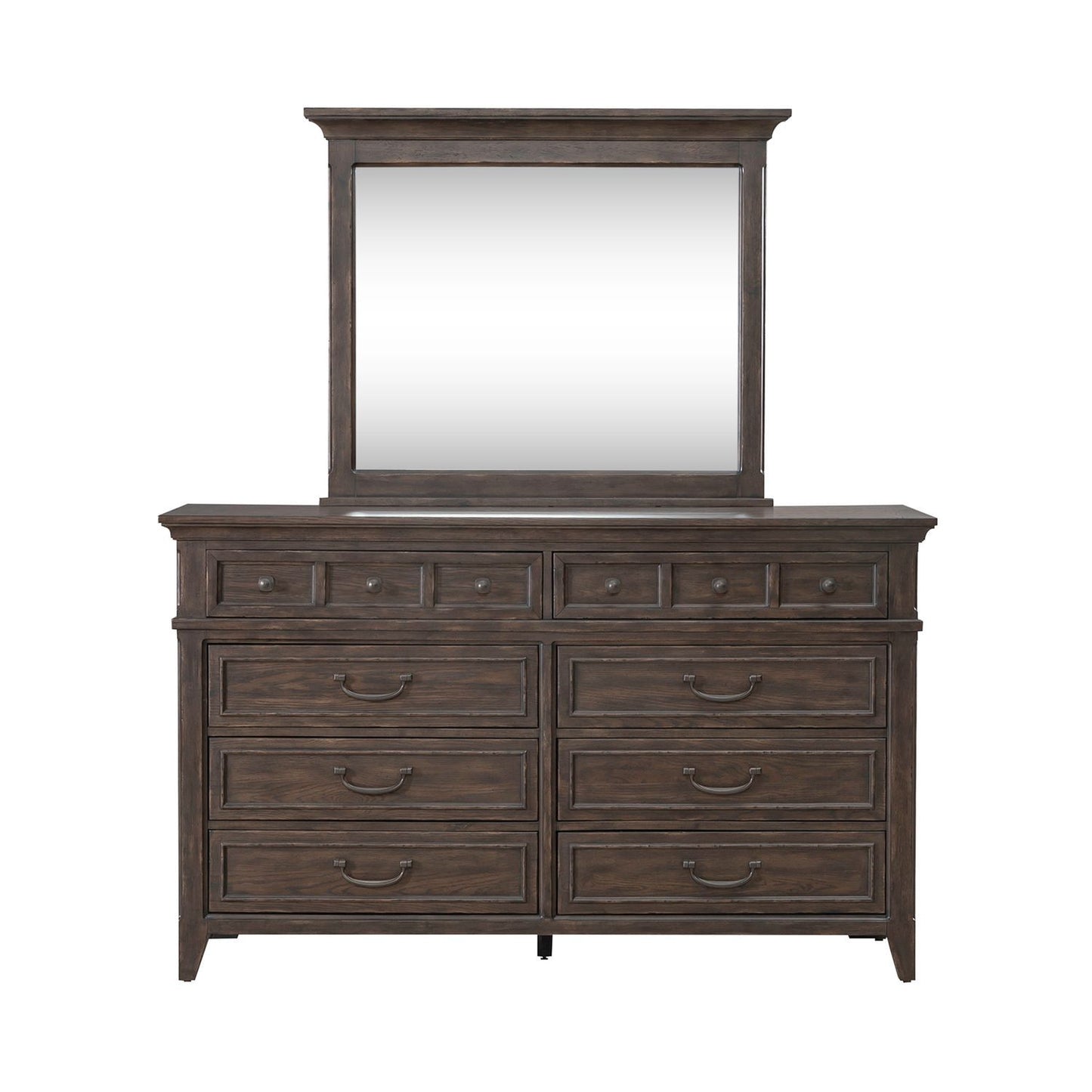 Paradise Valley - Dresser & Mirror - Saddle Brown