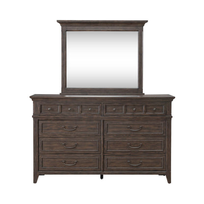 Paradise Valley - Dresser & Mirror - Saddle Brown