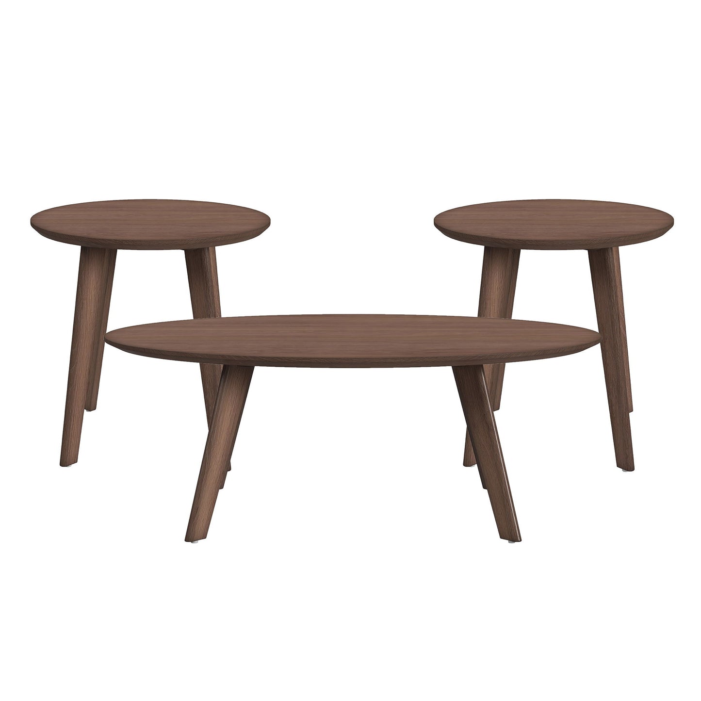 Theo - Three Pack Occasional Set With Coffee Table And 2 End Tables - Walnut