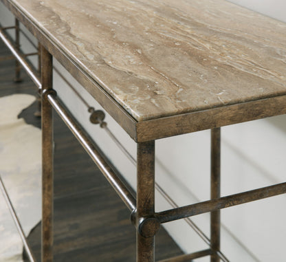 La Grange - St. James Metal And Stone Console - Dark Brown