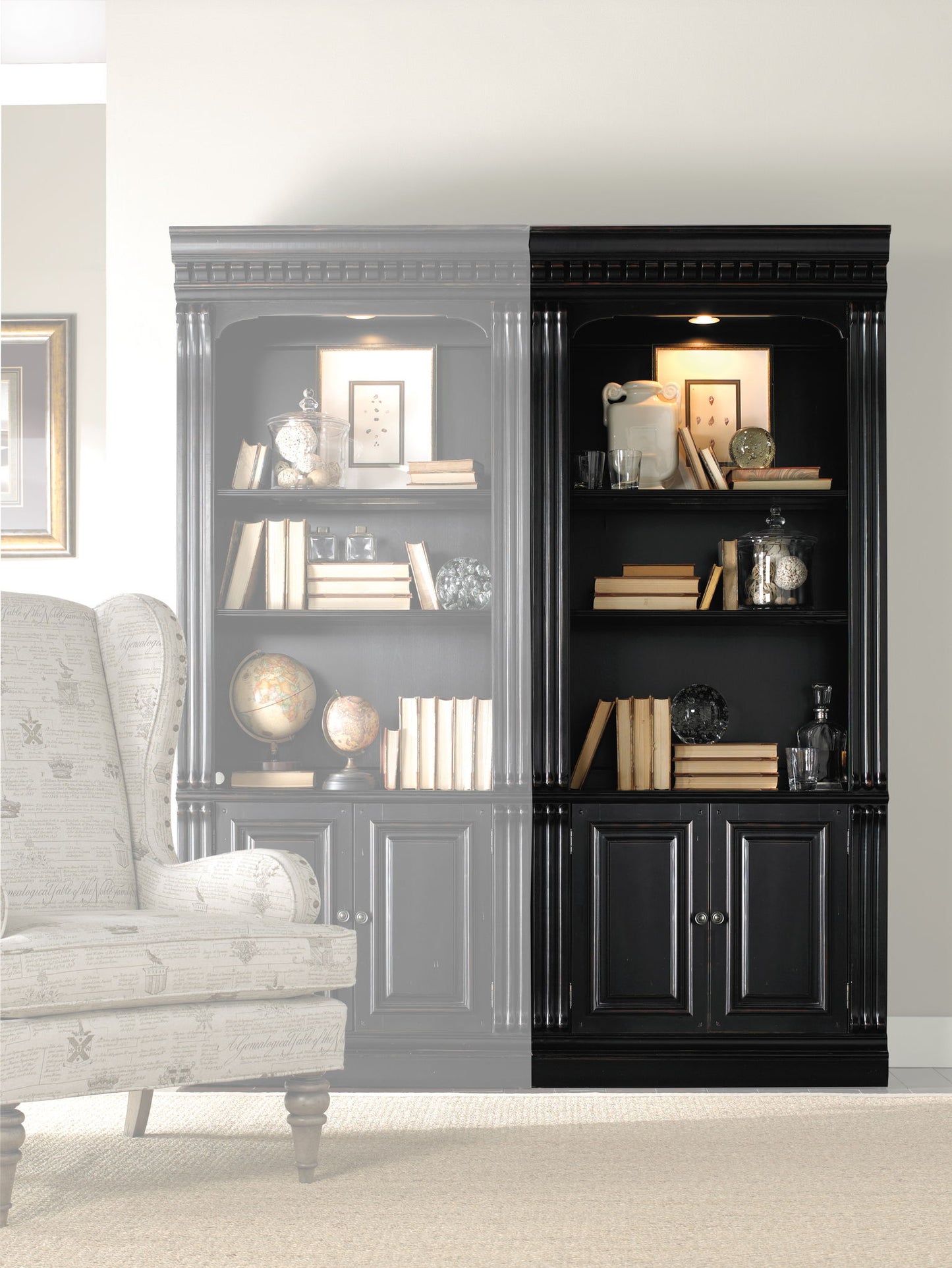 Telluride - Bunching Bookcase (With Doors) - Black